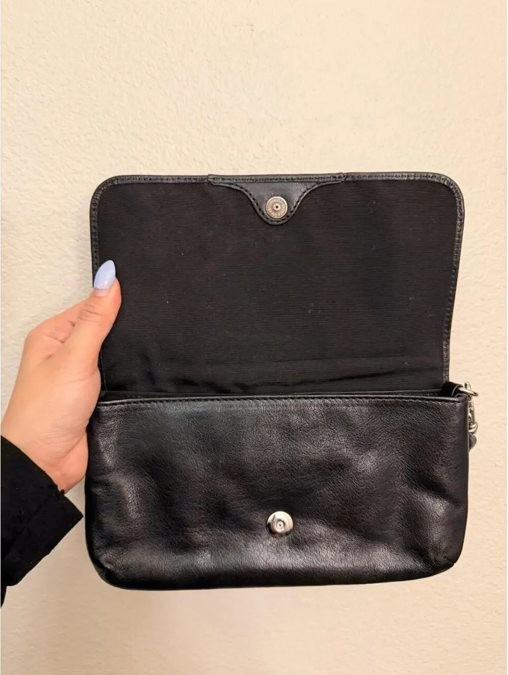 Black Leather Coach Wristlet